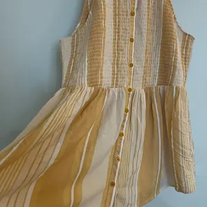 Torrid Yellow Stripe Button Smocked Tank Baby Doll thumbnail 3