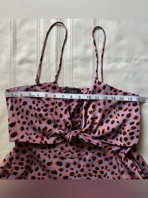 Vici Pink & Black Leopard Print Cutout Knot Maxi Dress Size L thumbnail 8