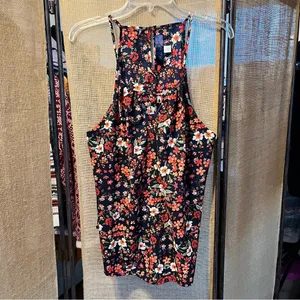 Blue Rain Floral Black and Red Camisole thumbnail 2