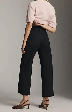 Anthropologie Maeve The Colette Stretch Twill Crop Wide-Leg Pants, Size 26 thumbnail 5