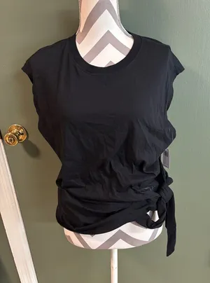 Old Navy Black Tie-Side Sleeveless Tank thumbnail 1