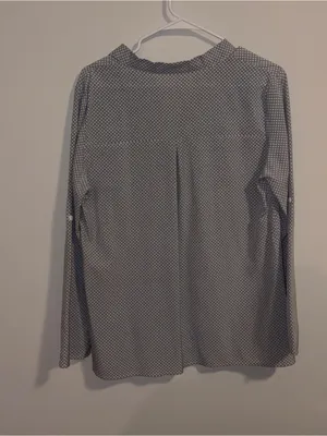 Women’s Grey & White Polka Dot Blouse M thumbnail 2