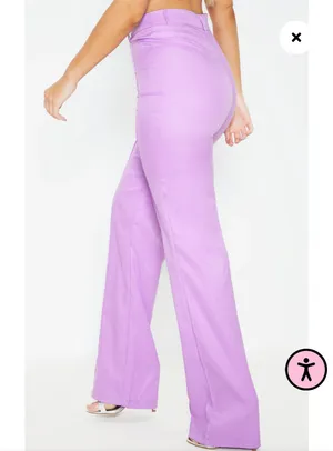 Pretty Little Thing s Purple High Waisted Straight Leg Trousers thumbnail 6