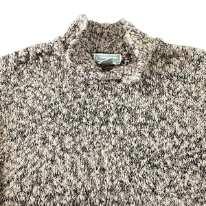 Vintage Shenanigans Marled Knit Popcorn Sweater Mock Neck Tan Black‎ Indie Boho thumbnail 3