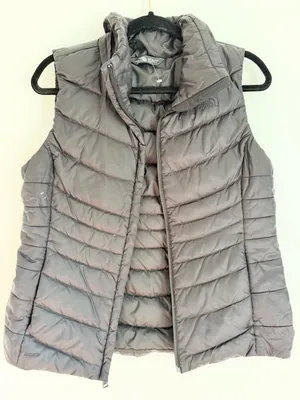 The North Face Jacket Vest 550 Down Lightweight Gray/ black Women's Size medium thumbnail 1