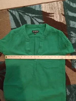 J. Crew Soft Gauze Short Sleeve V Neck Popover Cotton Crinkled Womens XXS thumbnail 6