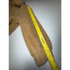 UO Urban Outfitters Cropped Teddy Jacket Fleece Deep Pile Sherpa Brown‎ M thumbnail 5