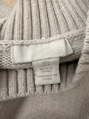 H&M Beige Oversized Knit Sweate thumbnail 4