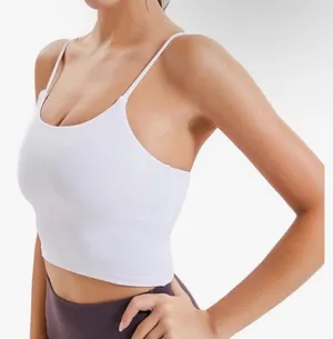 Alo White Spaghetti Strap Crop Camisole — Size M thumbnail 1