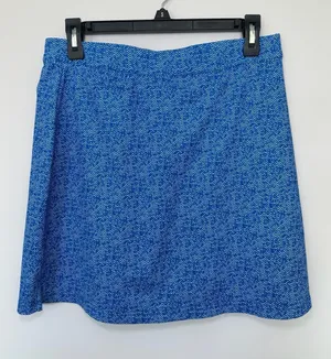 Peter Millar Blue Herringbone Print UPF 50+ Golf Skort Skirt thumbnail 1