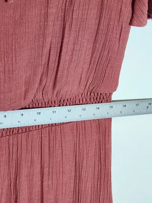 Luxology Dusty Pink Tiered Maxi Dress Size Large Wedding Guest Dress thumbnail 7