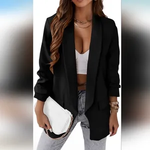 kirundo padded ruffled shoulder blazer Black Size XXL thumbnail 5