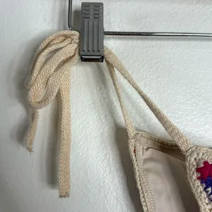 Forever 21 Y2K colorful crochet string bikini swim bottoms size‎ small boho cute thumbnail 6