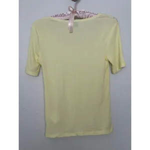 SCOTCH & SODA Fitted Ribbed Scoop-Neck T-Shirt Butter Yellow Square Neck thumbnail 8