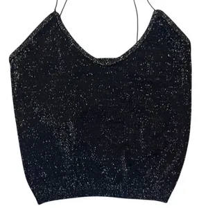 Free People Gold Sparkle Micro Brami Tank Festival Rave Whimsical Size XS/Small thumbnail 5