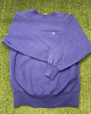 Vintage‎ Champion Reverse Weave Crewneck Sweatshirt Blue purple XXL Blank thumbnail 1