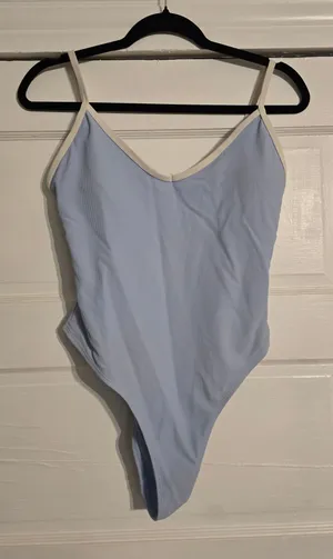 Wilo The Label Classic Light Blue One-Piece Swimsuit with Cream Trim Small thumbnail 1