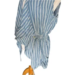 Womens Altard State Sleeveless Open Front Tie Waist Chambray Vest Poncho - Sz M thumbnail 3
