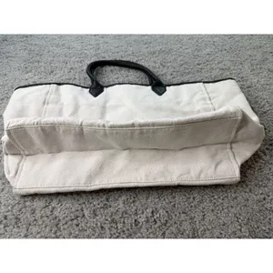 Victoria's Secret Canvas Tote Bag Black White Logo Large Beach Travel Bag thumbnail 3