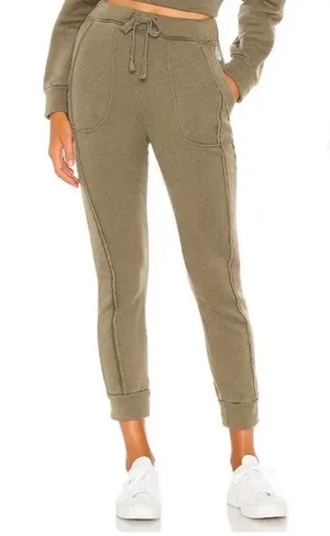 Free People Movement High Rise Joggers Size S Work It Out Army Olive Green thumbnail 1