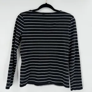 Lauren Ralph Lauren‎ Striped Long Sleeve Top Women M Black White Nautical Preppy thumbnail 5