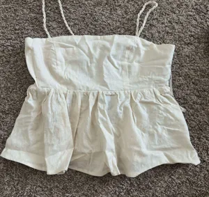 Forever 21 linen beige top braided straps thumbnail 1