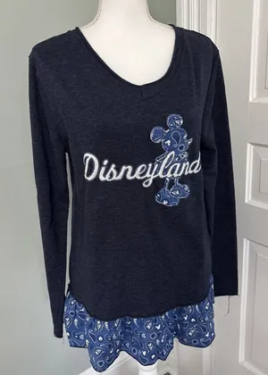 Disneyland Disney Bandana Ruffle Hem Minnie Mouse‎ Long Sleeve Shirt Medium thumbnail 1