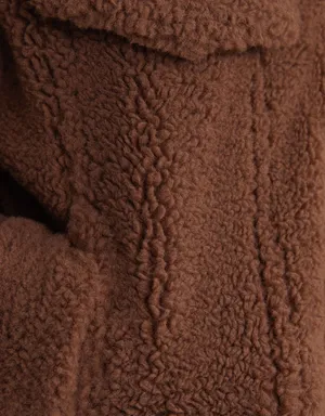 new with tags cropped teddy sherpa jacket thumbnail 6