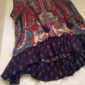Bila sleeveless multicolored paisley floral boho tunic tank, size large thumbnail 4