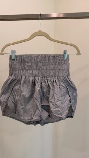 Free People Women's Gray Solid Pull-On Shorts, Elastic Waist, Size S thumbnail 2
