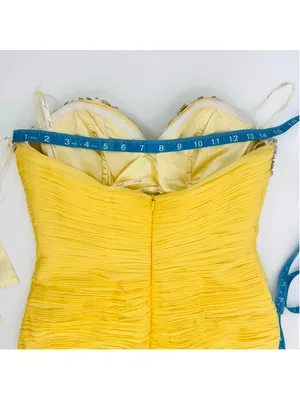 NWT Jasz Couture Strapless Beaded Cocktail Formal Short Dress Yellow Size 4 thumbnail 10