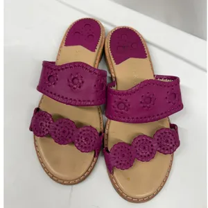 Jack Rogers Women's Caroline Leather Flat Slide Sandals in Orchid Sz‎ 6 thumbnail 3