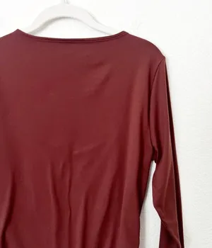 [Abercrombie & Fitch] Brown Sweetheart Neckline Long Sleeve Bodysuit Sz Large L thumbnail 8