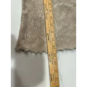 VTG B.Moss Stretch Cardigan Blouse Cream Textured Paisley Fairycore Size Large thumbnail 5