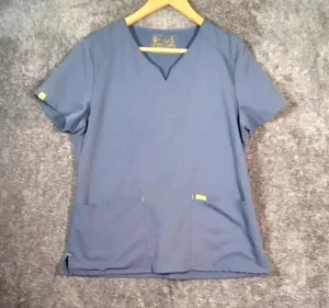 Figs midnight blue pocket v neck scrub top women's size Medium thumbnail 2