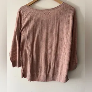 Aerie‎ Pink Y2K 3/4 Sleeve Lightweight Sweater thumbnail 3