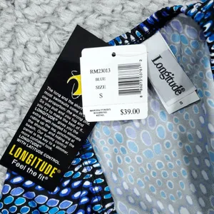 SKIRT ONLY Longitude Swim Coverup Skirt Blue Geometric Dot Size Small Beachwear thumbnail 4