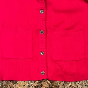 Abercrombie Cardigan Sweater Hot Pink V Neck Preppy Y2K Logo Minimalist Large thumbnail 10