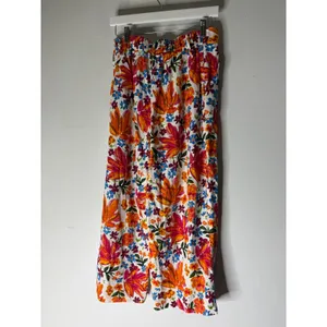 Joie‎ wide leg floral pull on linen blend pants pink orange size M thumbnail 2