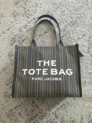 Marc Jacobs Black and Cream Logo Jacquard Tote-Large thumbnail 3