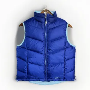 L.L.Bean Royal & Light Blue Reversible Goose Down Puffer Vest – Women’s Small thumbnail 2