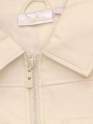 Belle By Kim Gravel Womens Faux Leather Zip Utility Jacket Sand Bar Brown S thumbnail 5