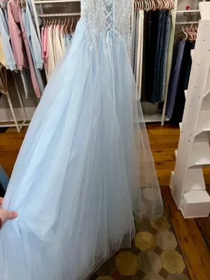 PromGirl Gorgeous Baby Blue Sequin Formal Gown thumbnail 8