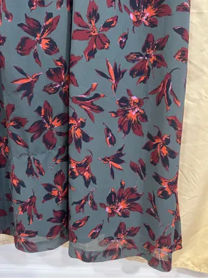 Madewell Green Floral Winter Orchid Willowleaf Tie Sleeves Maxi Dress 10 thumbnail 6
