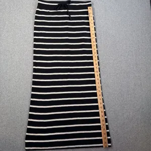Lou & Grey Black White Striped Drawstring Maxi Skirt Women's XS Elastic Waist thumbnail 3