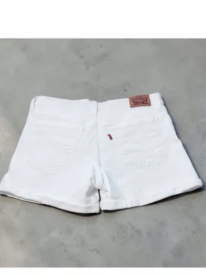 Levi's Denim Shorts White Distressed Rolled Cuff Women's Size 29 thumbnail 10