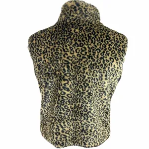 Y2K leopard print faux fur cropped vest thumbnail 3