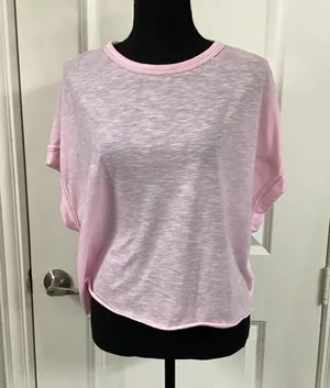 SHEIN Pink Dolman Sleeve Relaxed Tee thumbnail 1