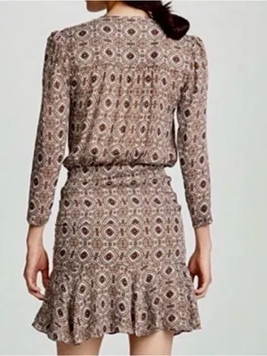 Veronica Beard Alamo Printed Silk Wrap Ruched Dress Size 4 thumbnail 2