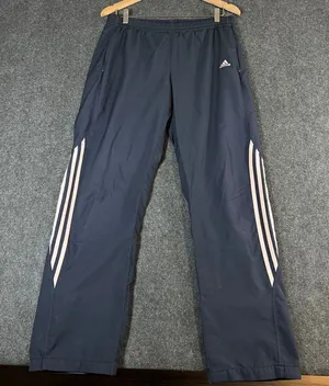Adidas Womens Navy Pink Stripe Mesh Lined Track Pants 116799 Size M thumbnail 1